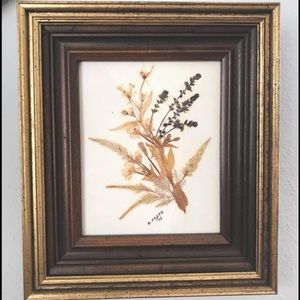 Vintage Pressed Dried Florals Framed Art